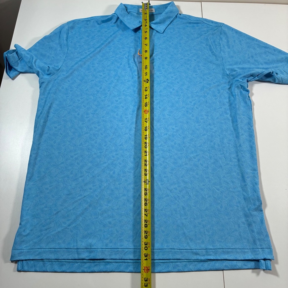 NEW Peter Millar Polo Shirt XL Crown Sport Paisley Jacquard Performance AOP - Picture 8 of 9
